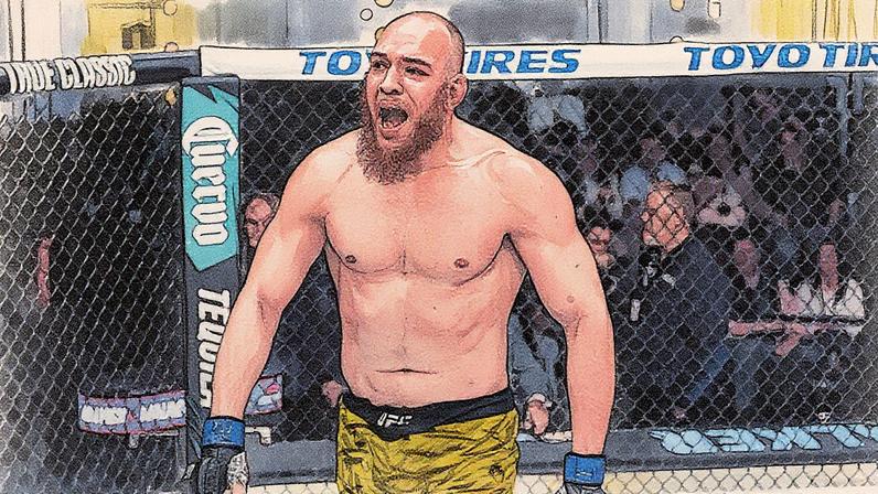 Walter Valker comemora vitória sobre Kennedy Nzechukwu no UFC Nashville. (Foto por Jeff Bottari/Zuffa LLC)