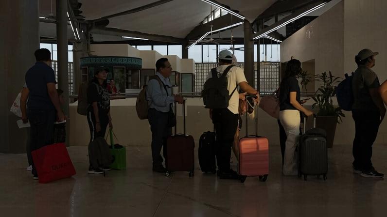 Passengers wait to board Tren Maya. Photo by Caitlin Cooper.