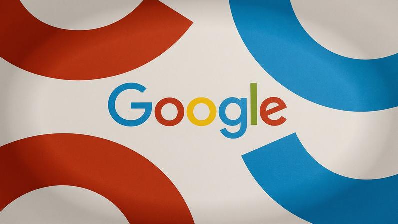 Google logo with colorful shapes