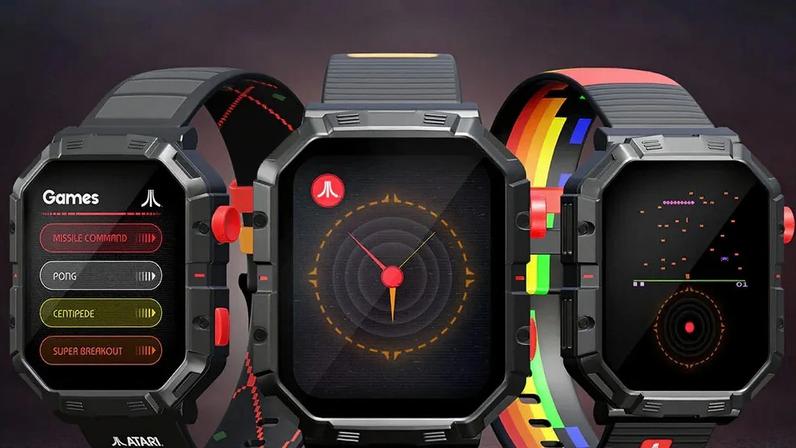 In addition to a user interface featuring a retro Atari 2600-influenced interface, the watch can play four classic Atari games.