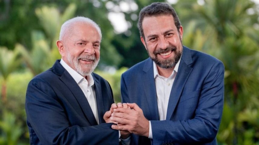 Lula e Guilherme Boulos em gravação no Palácio da Alvorada, em 2024 (Foto: Divulgação/Campanha Boulos)