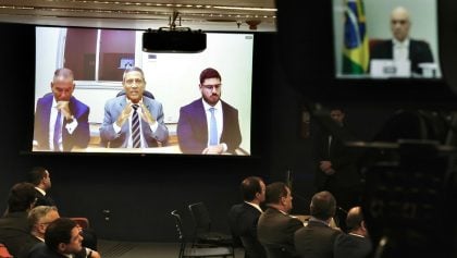 Walter Braga Netto em interrogatório no STF, em 10 de junho de 2025. (Foto: Fellipe Sampaio/STF)