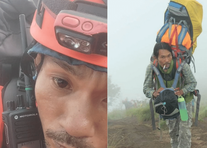 Agam Rinjani liderou equipe de voluntários que formaram uma rede de solidariedade nas encostas do vulcão indonésio, no monte Rinjani (Foto: Reprodução/Instagram)