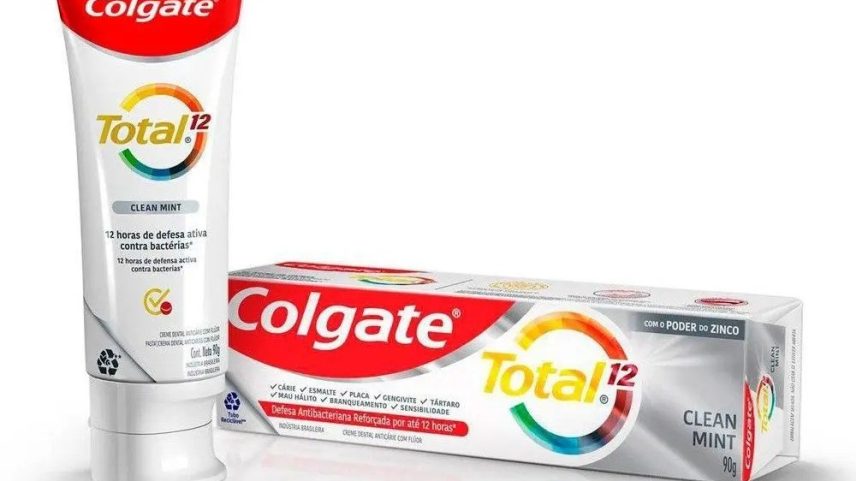 Colgate Total Prevenção Ativa Clean Mint: pasta dental é retirada do mercado após investigações sobre reações adversas nos consumidores (Foto: Reprodução)