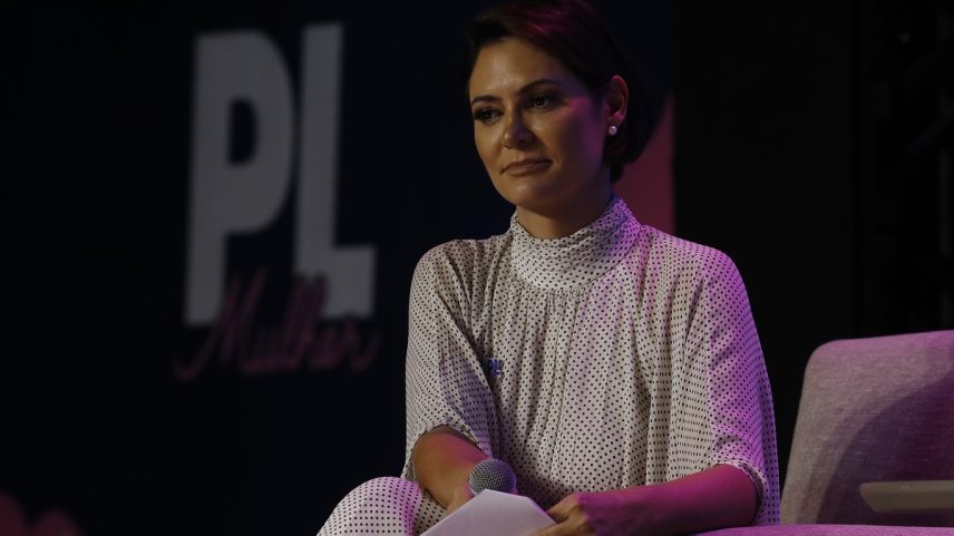 A ex-primeira-dama Michelle Bolsonaro durante evento do PL em março de 2023 (Foto: Cristiano Mariz/O Globo)