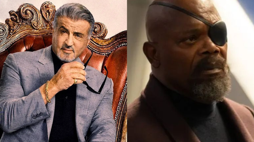 Samuel L. Jackson surge ao lado de Stallone em foto da 3ª temporada (Foto: Reprodução)