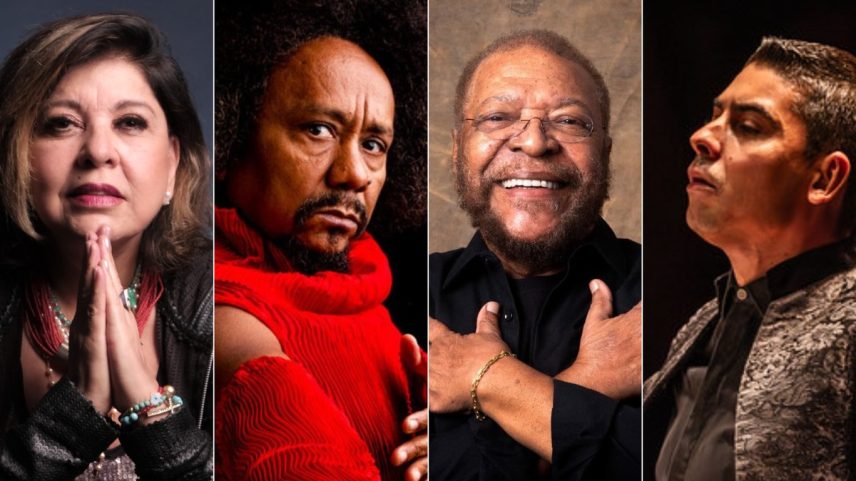 Roberta Miranda, Chico César, Martinho da Vila e Eduardo Pereira, da OSB: atrações do Projeto Aquarius (Foto: Agência O Globo e Divulgação)