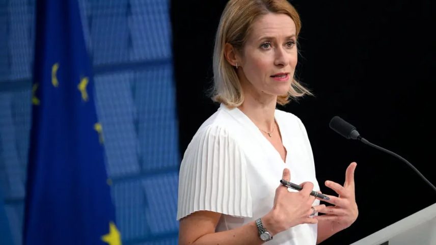 Kaja Kallas, chefe da política externa da União Europeia (Foto: Nicolas Tucat/Agence France-Presse — Getty Images)
