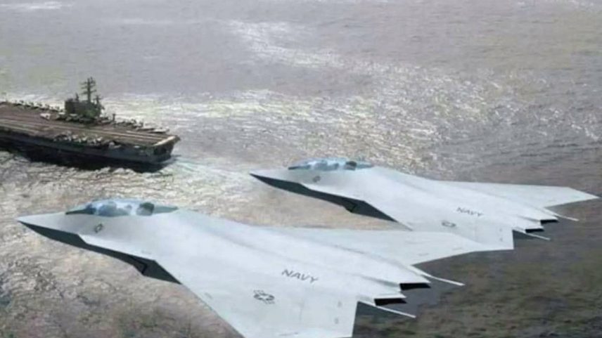 Uma das imagens da Boeing ilustrando como seria o novo caça naval da empresa (Foto: Boeing/Divulgação)