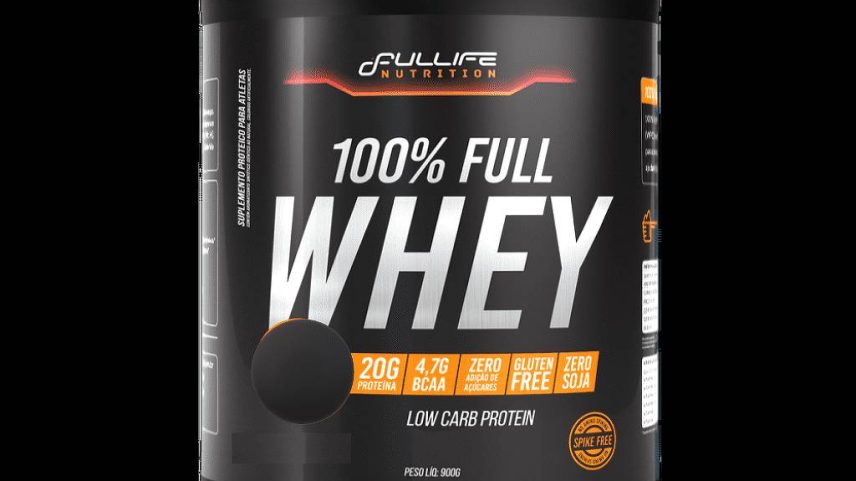 Suplemento proteico 100% Full Whey, da Fullife Nutrition, suspenso pela Anvisa (Foto: Reprodução)