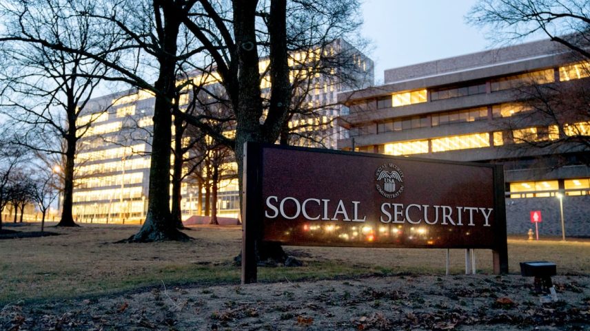 A sede da Administração do Seguro Social dos Estados Unidos, em Maryland, no dia 19 de fevereiro de 2025. (Foto: Stefani Reynolds/Bloomberg)