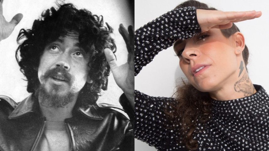 Raul Seixas (1945-1989) e Vivi Seixas, sua filha caçula, que trabalha para manter vivo o legado do pai — Foto: José Vidal/Agência O Globo e Divulgação