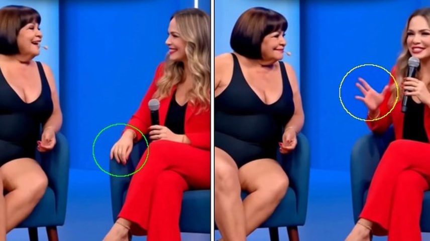 Programa 'Marisa Maiô', gerado por IA, tem falhas em detalhes — Foto: Reprodução/Redes sociais/Edição de Tiago Freire