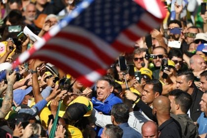 Jair Bolsonaro em ato em São Paulo, em 29 de junho de 2025. (Foto: Miguel Schincariol/AFP)