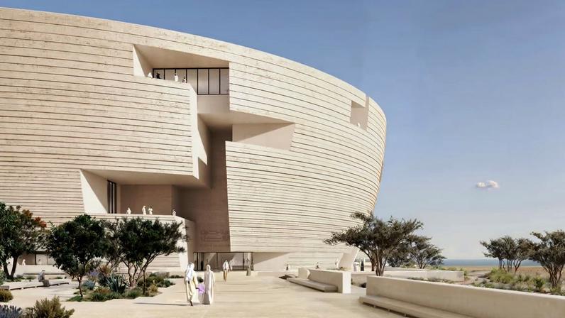 Rendering of the Lusail Museum, which has been designed by Basel’s Herzog & de Meuron and will be built on Al Maha Island in Qatar