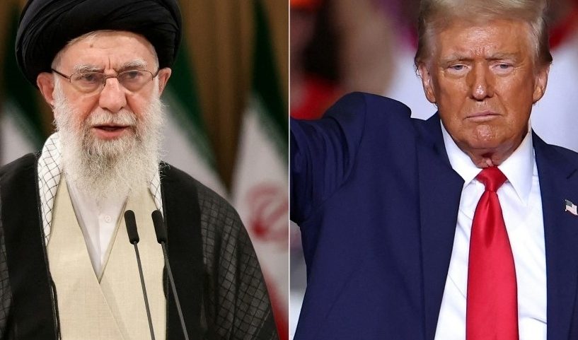 Líder supremo do Irã, o aiatolá Ali Khamenei, e o presidente dos EUA, Donald Trump (Foto: ATTA KENARE e CHARLY TRIBALLEAU / AFP)