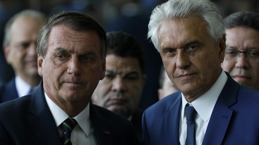 O ex-presidente Jair Bolsonaro e o governador de Goiás, Ronaldo Caiado — Foto: Cristiano Mariz/Agência O Globo