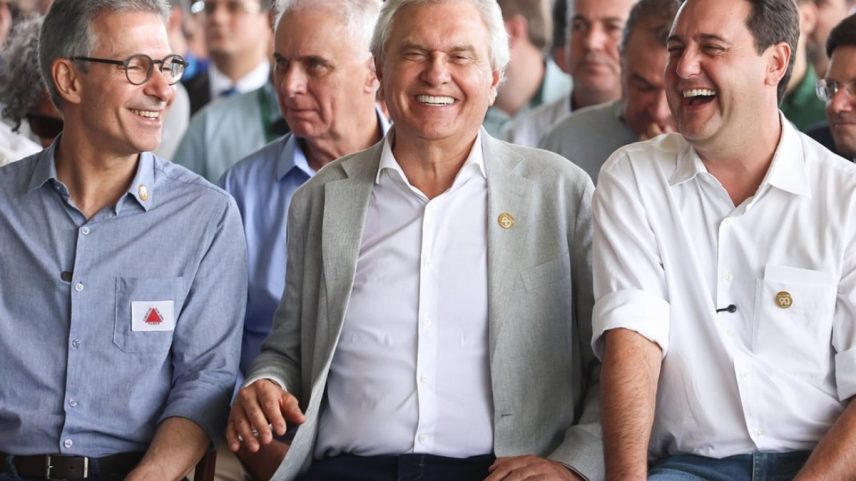 Romeu Zema, Ronaldo Caiado e Ratinho Júnior na Expozebu (Foto: Divulgação)