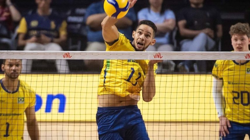 Brasil venceu a China por 3 a 0 na Liga das Nações de vôlei (Foto: Volleyball World)