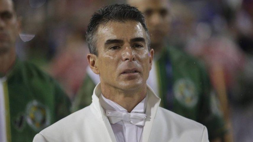O contraventor Rogério Andrade durante o carnaval de 2018 (Foto: Marcio Alves / Agência O Globo)
