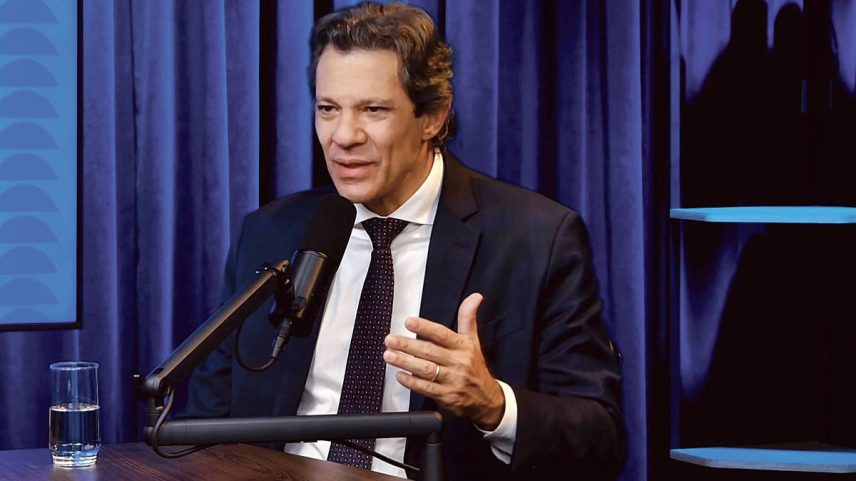 Ministro da Fazenda, Fernando Haddad, em entrevista ao C-Level Entrevista, novo videocast semanal da Folha (Foto: Reprodução/TV Folha)