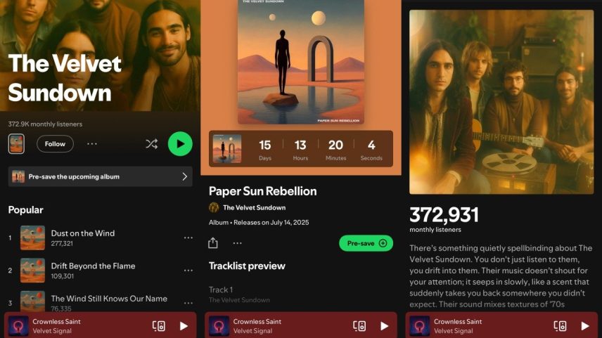 Sucesso artificial: grupo já soma quase 400 mil ouvintes no Spotify (Foto: Reprodução)