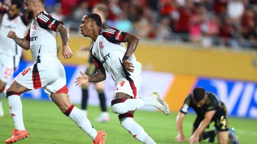 Wallace Yan faz gol para o Flamengo diante do Los Angeles FC, no Mundial (Foto: Gilvan de Souza/Flamengo)