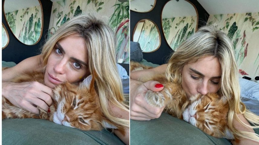 Carolina Dieckmann e seu gato (Foto: Reprodução/Instagram)