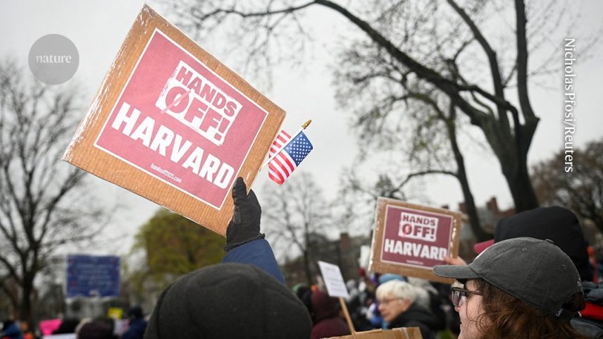 Manifestantes se reúnem contra as ações da administração Trump que punem a Universidade Harvard. (Foto: Nicholas Pfosi/Reuters)