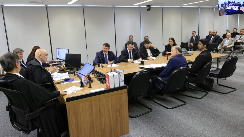 Ministro Alexandre de Moraes, do STF (Supremo Tribunal Federal), em audiência sobre o processo da trama golpista (Foto: Rosinei Coutinho - 24.jun.25/STF)
