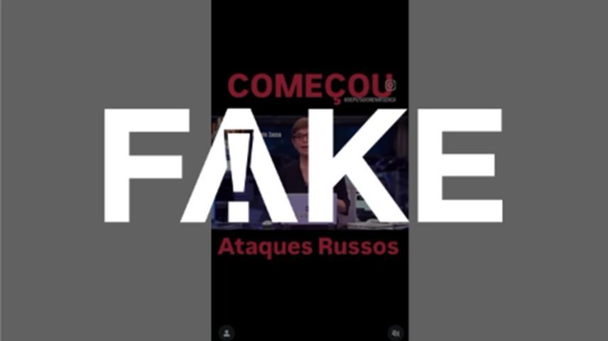 É #FAKE que plantão do Jornal da Globo noticiou que governo americano acaba de declarar que começou o ataque russo ao país (Foto: Reprodução)