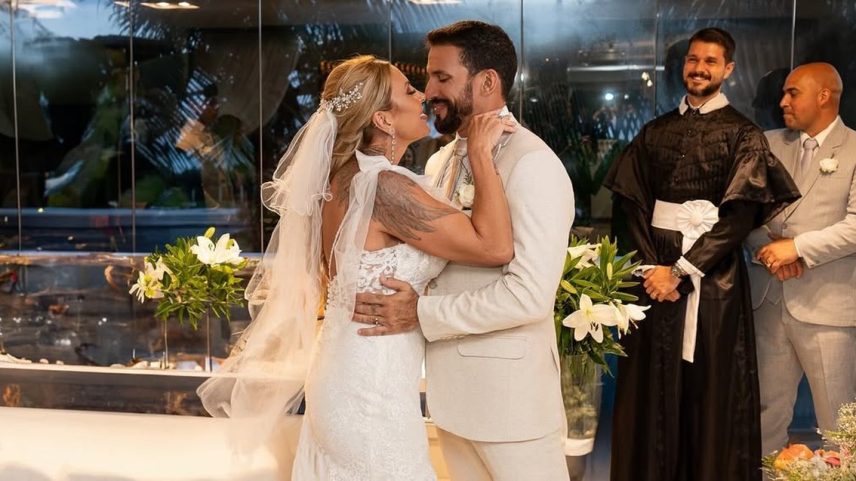 Cerimônia de casamento entre a juíza Tula Correa de Mello e o policial civil João Pedro Marquini (Foto: Reprodução / Instagram)