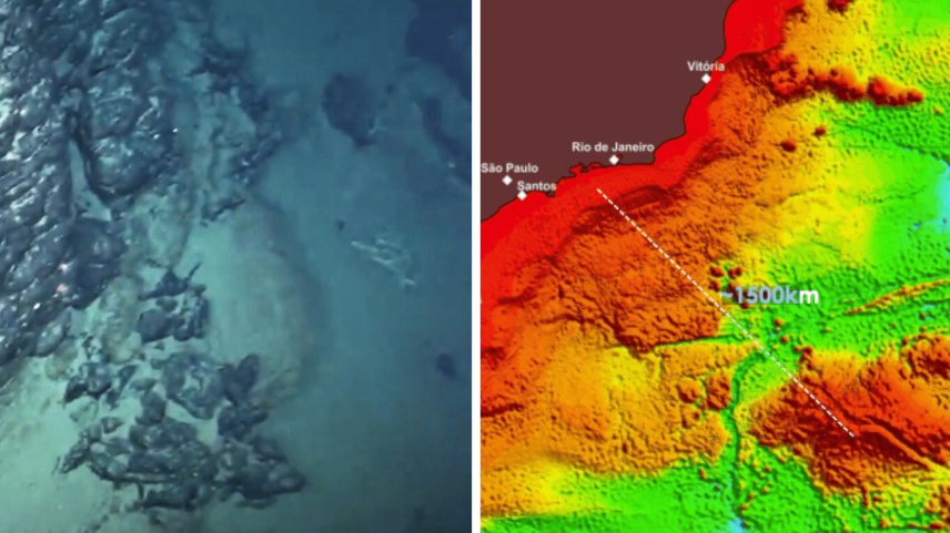 Ilha submersa fica a cerca de 1.200 km da costa sul do Brasil e é rica em elementos essenciais para a transição energética (Foto: Reprodução/Fapesp/Serviço Geológico do Brasil)