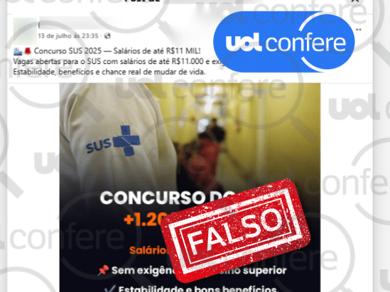 Post direciona usuário para link suspeito (Foto: Arte/UOL sobre Reprodução Facebook)