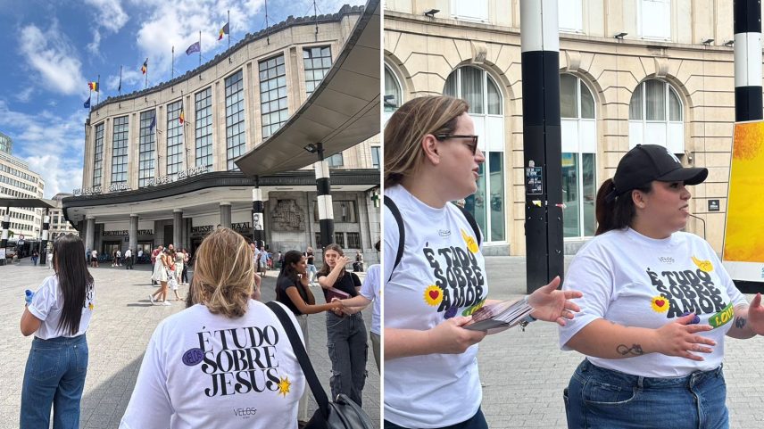O evangelismo em Bruxelas. (Foto: Arquivo pessoal concedido ao Guiame)