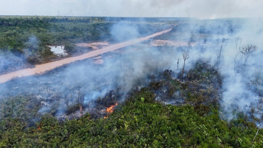 O fogo continua a destruir a Amazônia: em maio, queimadas aumentaram o desmatamento em 92% (Foto: Evaristo Sá/AFP)