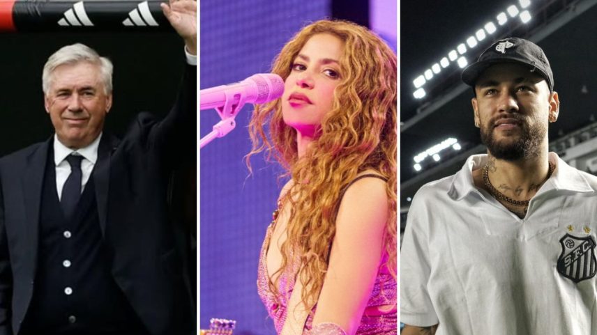 Ancelotti, Shakira e Neymar (Foto: Reprodução)