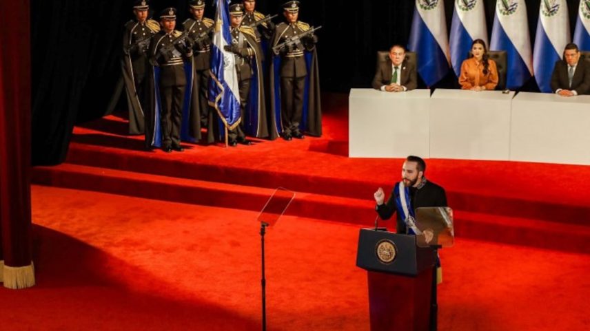 Nayib Bukele discursa em "mensagem para a nação" realizada em 1.º de junho de 2025, em El Salvador. (Foto: Presidencia de la República de El Salvador)