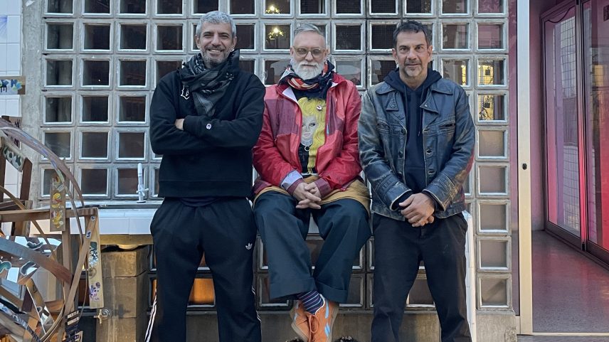 A partir da esquerda, Sandro Akel, Claudio Magalhães e André Passos na BaFu