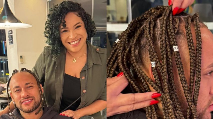 Neymar Jr. com a trancista Dani Castela (Foto: Reprodução Instagram)