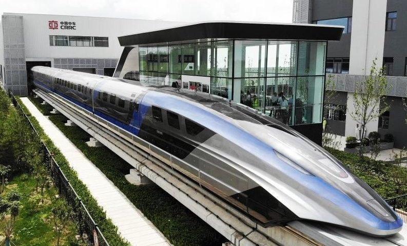 Novo trem maglev, da CRRC Changchun (Foto: Xinhua/Divulgação)