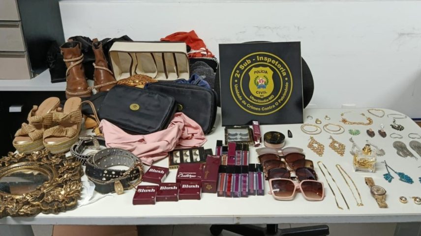 Confrontada, a diarista confessou que os itens foram furtados da casa da patroa (Foto: Polícia Civil/Divulgação)