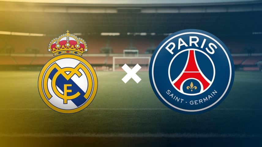 Real Madrid x PSG (Foto: Editoria de Artes)