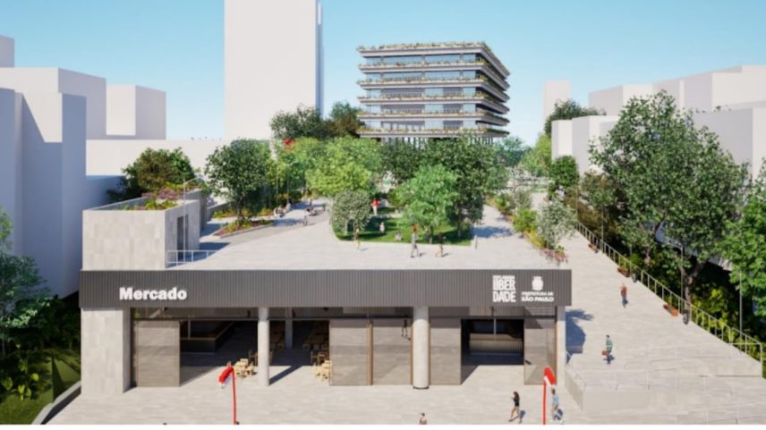 Referência apresentada pela Prefeitura para projeto de esplanada na Liberdade (Foto: SP Parcerias/Prefeitura de São Paulo)