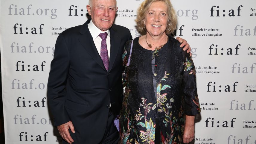 George Gellert e a CEO da D'Artagnan, Ariane Daguin: executivos participaram do Art de Vivre 2019 do French Institute Alliance Française no Le Skyroom, em Nova York. (Foto: Sylvain Gaboury/Patrick McMullan/Getty Images)