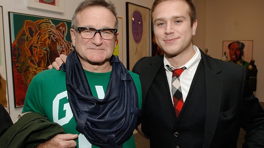 Robin Williams e seu filho maior, Zak Williams, em um evento organizado em Nova York no dia 18 de novembro de 2008. (Foto: Jamie McCarthy)