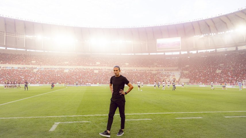 Filipe Luís antes de jogo entre Flamengo e São Paulo (Foto: Adriano Fontes/Flamengo)