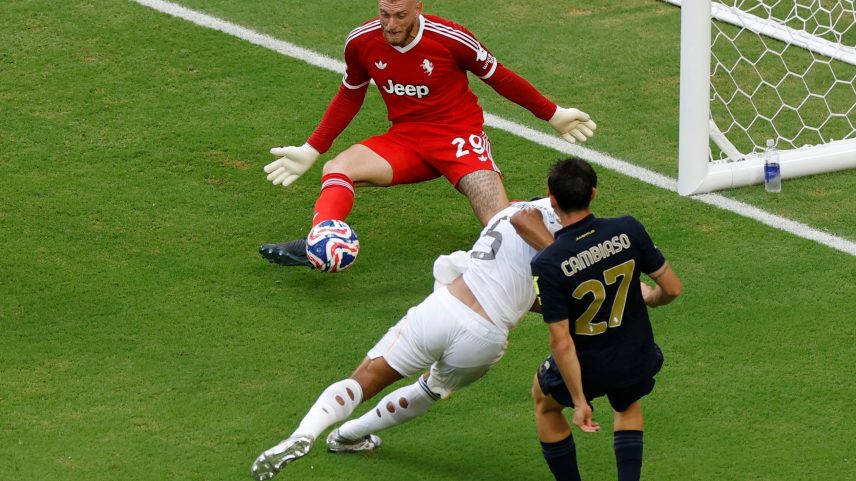 Di Gregorio defendeu chute de Bellingham durante jogo entre Real Madrid e Juventus no Mundial (Foto: Marco Bello/REUTERS)