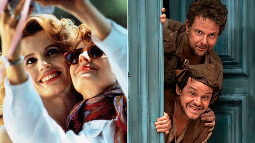 Thelma e Louise e Chicó e João Grilo de 'O auto da compadecida' — Foto: Reprodução e Divulgação
