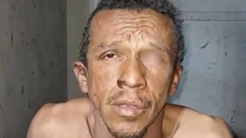 Morador de rua conhecido como Galo Cego é preso (Foto: Reprodução TV Record)